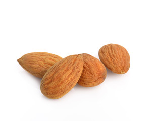 almonds isolated on the white background