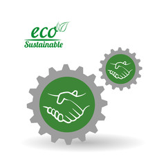 Eco design. Green icon. Isolated illustration , vector