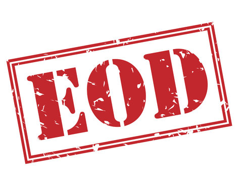 eod red stamp on white background