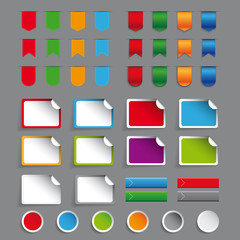 Ribbon, sticker, label set vector