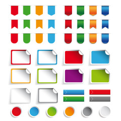 Ribbon, sticker, label set vector