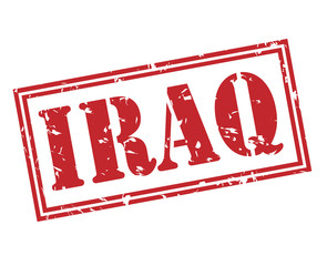 iraq red stamp on white background