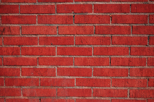 Beautiful red / orange retro stylish brick colorful wall (wallpaper, background)