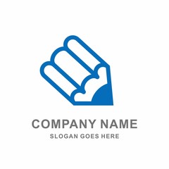 Pencil Drawing Education Symbol Vector Logo Template