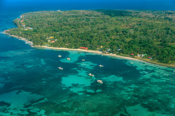 aerial view of Corn Island on Nicaragua caribbean