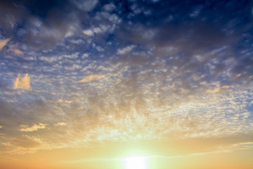 Sky with clouds at sunset in Boracay island, Philippines