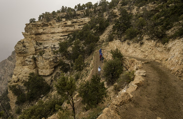 zigzag trail along the Grand Canyon