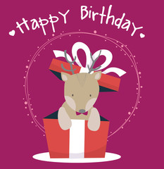 cute deer happy birthday card