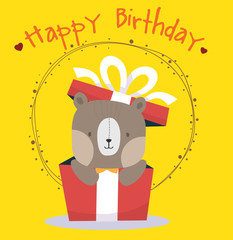 cute bear happy birthday card