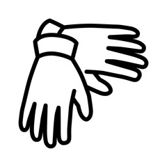 A pair of gloves for hand protection line art icon for apps and websites 