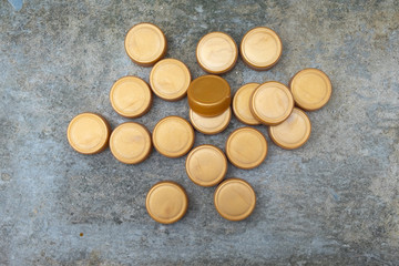 golden plastic bottle cap