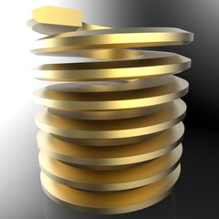 Coil spring. 3D illustration. 3D CG.
