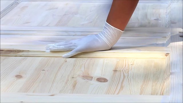 painting wooden door with white color
