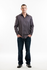 Handsome casual businessman full length portrait