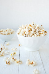 Homemade salty popcorn

