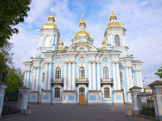 Fototapeta na wymiar Nicholas-Epiphany Naval Cathedral, St. Petersburg, Russia