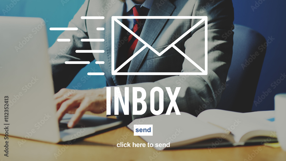 Poster e-mail correspondence envelpoe message inbox concept
