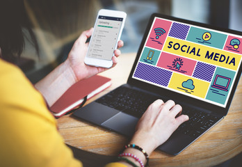 Social Media Technology People Graphic Concept
