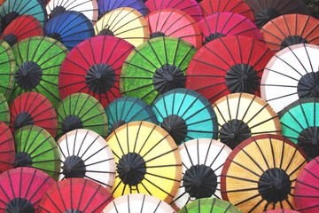 Fototapeta na wymiar colorful of handmade umbrella
