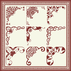 Vintage design elements corners