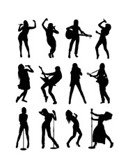 Singer Silhouette, art vector design