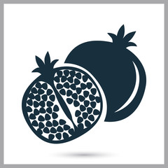 Pomegranate icon on the background