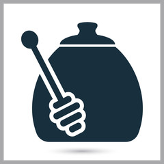 Jar for honey icon on the background