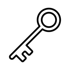 Vintage access key line art icon for apps and website