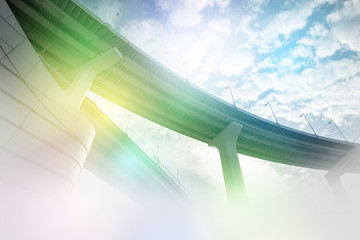 colorful filtered overpass bridge