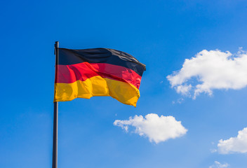 German flag in the wind