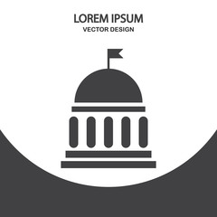 White house icon on the background