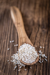 Amaranth (puffed; selective focus; close-up shot)