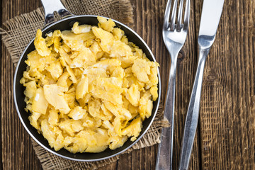 Scrambled Eggs in a Pan (selective focus)