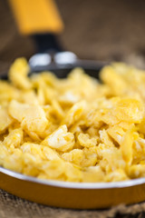 Scrambled Eggs in a Pan (selective focus)