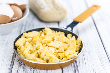 Scrambled Eggs in a Pan (selective focus)
