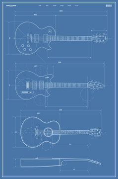 Vector Blueprint with Electric and Acoustic Guitar