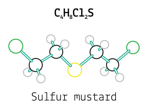 C4H8Cl2S Sulfur mustard molecule