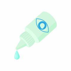 Bottle for eye drops icon, cartoon style