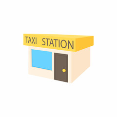 Taxi station icon, cartoon style