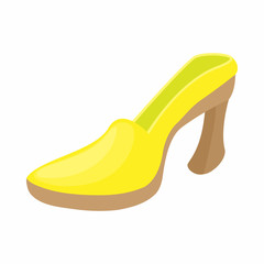 Yellow shoe icon, cartoon style