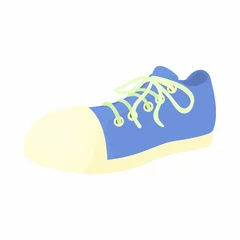 Foto op Plexiglas Blue sneaker icon, cartoon style © ylivdesign