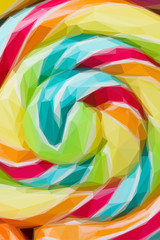 striped spiral candy close up