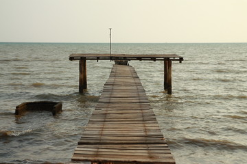 Wood pontoon