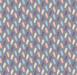 Layered feathers pastels and grey seamless pattern