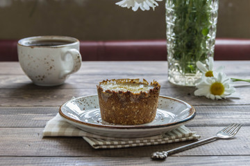 tartlets with key lime and almonds, chamomile