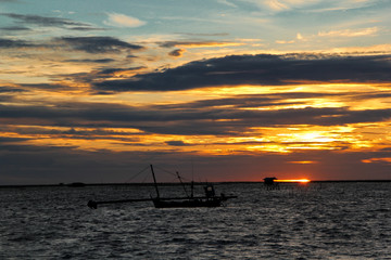 Obraz premium boat sunset