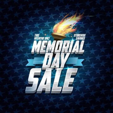 Advertising memorial day sale design, storewide savings