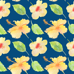 pattern with hibiscus flowers
