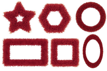 red grass frame  on white background, 3d rendering