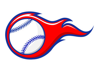 BaseBall With Flames Icon Symbol - 112358061